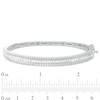 Thumbnail Image 2 of Lab-Created White Sapphire Triple Row Bangle in Sterling Silver