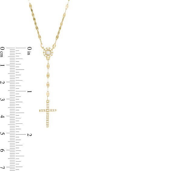 1/5 CT. T.w. Diamond Frame Cross "Y" Necklace in 10K Gold