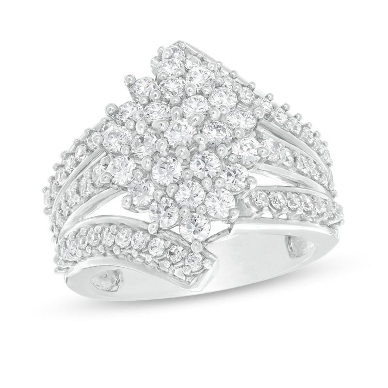 Main Image 1 of 2 CT. T.W. Composite Diamond Bypass Waterfall Ring in 10K White Gold