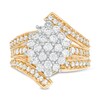 Thumbnail Image 3 of 2 CT. T.W. Composite Diamond Bypass Waterfall Ring in 10K Gold