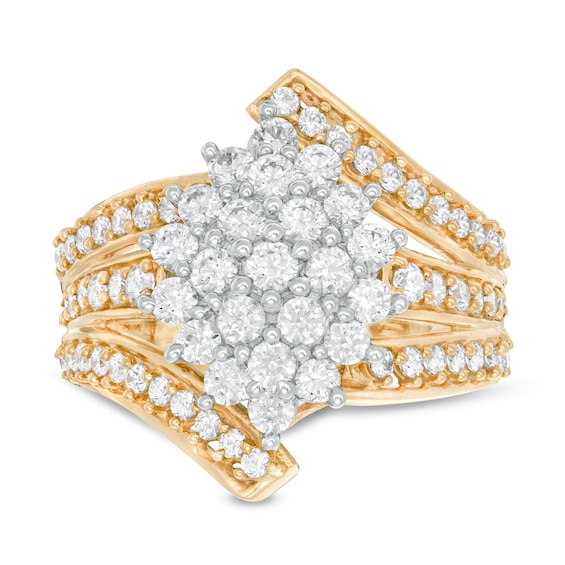 2 CT. T.w. Composite Diamond Bypass Waterfall Ring in 10K Gold