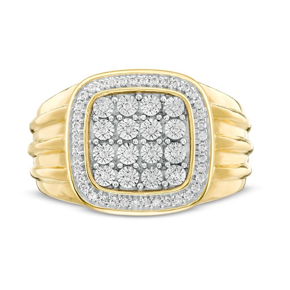 1/4 CT. T.w. Composite Diamond Cushion Frame Ring in 10K Gold