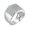 Thumbnail Image 3 of 1/3 CT. T.W. Diamond Multi-Row Geometric Ring in Sterling Silver