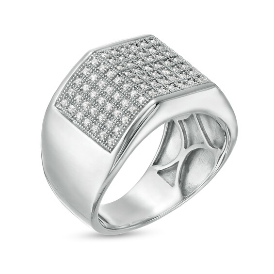 1/3 CT. T.w. Diamond Multi-Row Geometric Ring in Sterling Silver