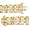 Thumbnail Image 2 of Men's 1/2 CT. T.W. Diamond Multi-Row Link Bracelet in Sterling Silver with 14K Gold Plate - 8.5"