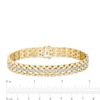 Thumbnail Image 3 of Men's 1/2 CT. T.W. Diamond Multi-Row Link Bracelet in Sterling Silver with 14K Gold Plate - 8.5"