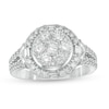 Thumbnail Image 1 of 1-1/2 CT. T.W. Composite Baguette and Round Diamond Frame Engagement Ring in 14K White Gold