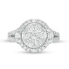Thumbnail Image 4 of 1-1/2 CT. T.W. Composite Baguette and Round Diamond Frame Engagement Ring in 14K White Gold