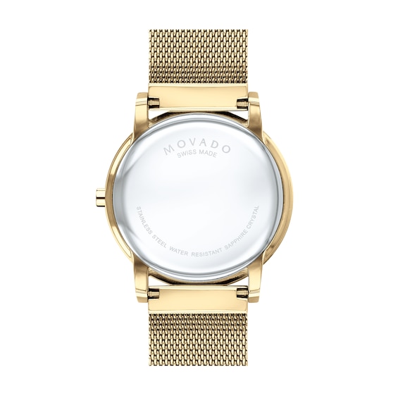 Men's Movado MuseumÂ® Gold-Tone Watch with Black Dial (Model: 0607396)