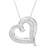 Thumbnail Image 0 of 1 CT. T.W. Diamond Tilted Heart Pendant in 10K White Gold