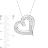 Thumbnail Image 2 of 1 CT. T.W. Diamond Tilted Heart Pendant in 10K White Gold