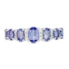 Thumbnail Image 3 of Oval Tanzanite and 1/6 CT. T.W. Diamond Graduated Seven Stone Ring in 10K White Gold