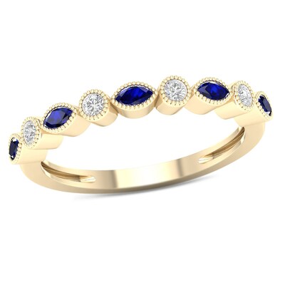 Blue Sapphire Stacking Ring SOLID Yellow Gold Sapphire Ring Sapphire Anniversary Ring Sapphire Stackable Ring Blue Sapphire Ring Petite Ring
