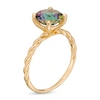 Thumbnail Image 2 of 8.0mm Mystic Fire Topaz Solitaire Rope Shank Ring in 10K Gold