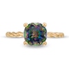 Thumbnail Image 3 of 8.0mm Mystic Fire Topaz Solitaire Rope Shank Ring in 10K Gold