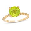 Thumbnail Image 0 of 8.0mm Peridot Solitaire Rope Shank Ring in 10K Gold