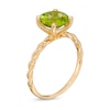 Thumbnail Image 2 of 8.0mm Peridot Solitaire Rope Shank Ring in 10K Gold