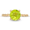 Thumbnail Image 3 of 8.0mm Peridot Solitaire Rope Shank Ring in 10K Gold