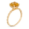 Thumbnail Image 2 of 8.0mm Citrine Solitaire Rope Shank Ring in 10K Gold