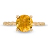 Thumbnail Image 3 of 8.0mm Citrine Solitaire Rope Shank Ring in 10K Gold