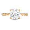 Thumbnail Image 4 of 8.0mm Lab-Created White Sapphire Solitaire Rope Shank Ring in 10K Gold