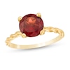 Thumbnail Image 0 of 8.0mm Garnet Solitaire Rope Shank Ring in 10K Gold