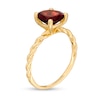 Thumbnail Image 2 of 8.0mm Garnet Solitaire Rope Shank Ring in 10K Gold