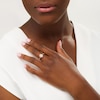Thumbnail Image 2 of Oval Opal and 1/10 CT. T.W. Diamond Sunburst Frame Vintage-Style Tapered Shank Ring in 10K Rose Gold