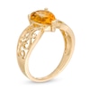 Thumbnail Image 2 of Pear-Shaped Citrine Wide Filigree Ring in 10K Gold