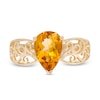 Thumbnail Image 3 of Pear-Shaped Citrine Wide Filigree Ring in 10K Gold