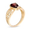 Thumbnail Image 2 of Pear-Shaped Garnet Wide Filigree Ring in 10K Gold