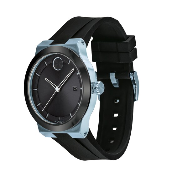 Men's Movado BoldÂ®Blue IP Strap Watch with Black Dial (Model: 3600626)