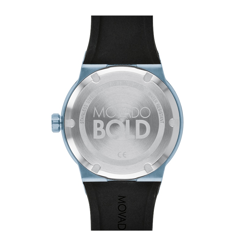 Main Image 3 of Men's Movado Bold®Blue IP Strap Watch with Black Dial (Model: 3600626)
