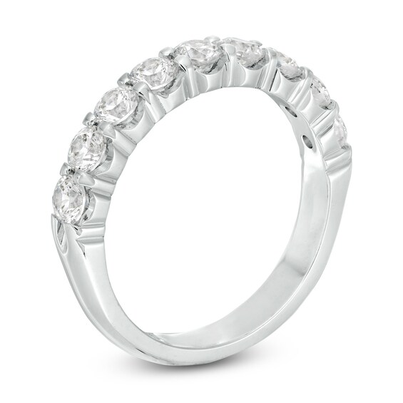1 CT. T.w. Certified Diamond Nine Stone Wedding Band in Platinum (G/Vs2)