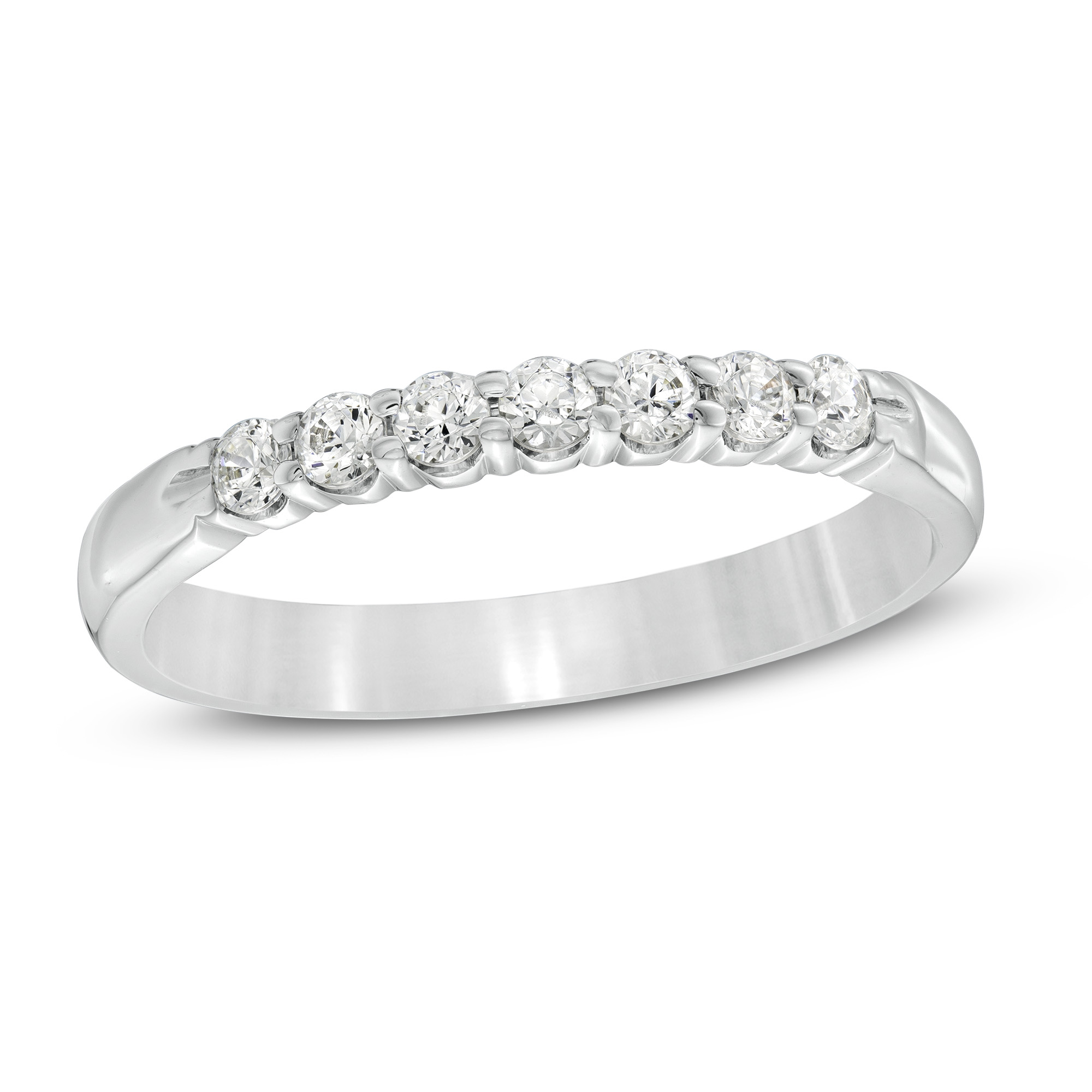 Thumbnail Image 0 of 1/4 CT. T.W. Certified Diamond Seven Stone Wedding Band in Platinum (G/VS2)