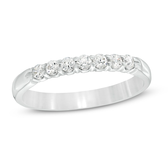 1/4 CT. T.w. Certified Diamond Seven Stone Wedding Band in Platinum (G/Vs2)