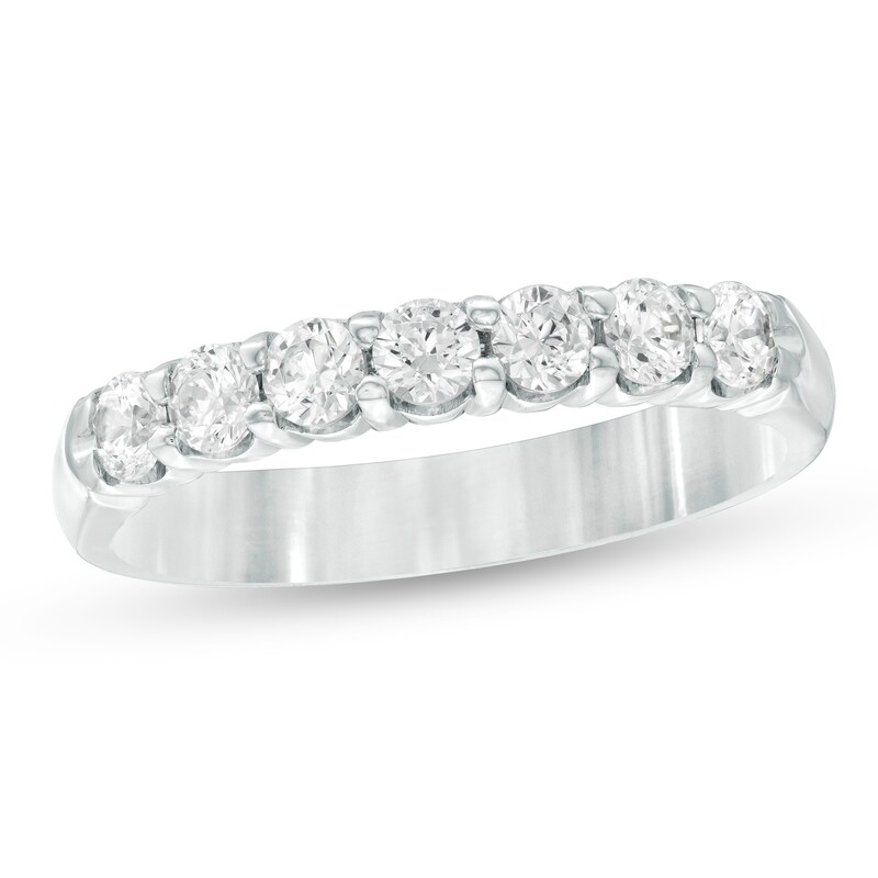 1/2 CT. T.W. Certified Diamond Seven Stone Wedding Band in Platinum (G/VS2)