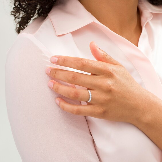 1/2 CT. T.w. Certified Diamond Seven Stone Wedding Band in Platinum (G/Vs2)