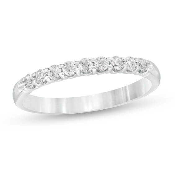 1/ CT. T.w. Certified Diamond Nine Stone Wedding Band in Platinum (G/Vs2