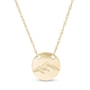 Thumbnail Image 0 of Mini Snowcapped Mountain Range Stamped Disc Necklace in 14K Gold