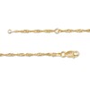 Thumbnail Image 2 of 1.7mm Diamond-Cut Singapore Chain Anklet in Solid 14K Gold - 10"