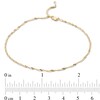Thumbnail Image 4 of 1.7mm Diamond-Cut Singapore Chain Anklet in Solid 14K Gold - 10"