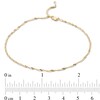 Thumbnail Image 3 of 1.7mm Diamond-Cut Singapore Chain Anklet in Solid 14K Gold - 10"