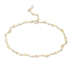 Thumbnail Image 0 of Alternating Dolphin and Oval Twist Adjustable Anklet in 14K Gold - 10"