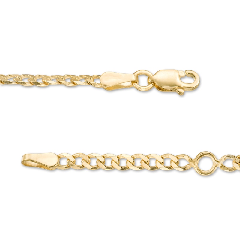 Main Image 3 of 2.7mm Curb Chain Anklet in Solid 14K Gold - 10&quot;