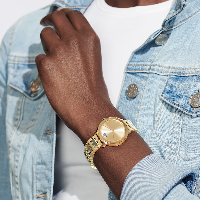Main Image 2 of Ladies' Movado Bold®Evolution Crystal Gold-Tone Watch (Model: 3600649)