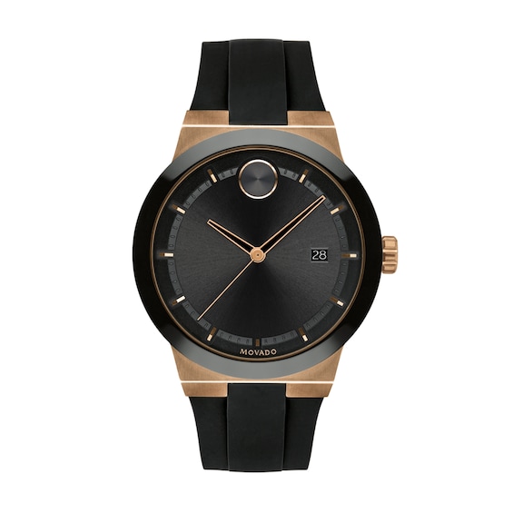 Men's Movado BoldÂ® Bronze IP Strap Watch with Black Dial (Model: 3600622)