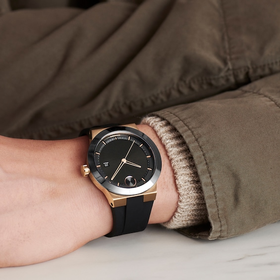 Men's Movado BoldÂ® Bronze IP Strap Watch with Black Dial (Model: 3600622)