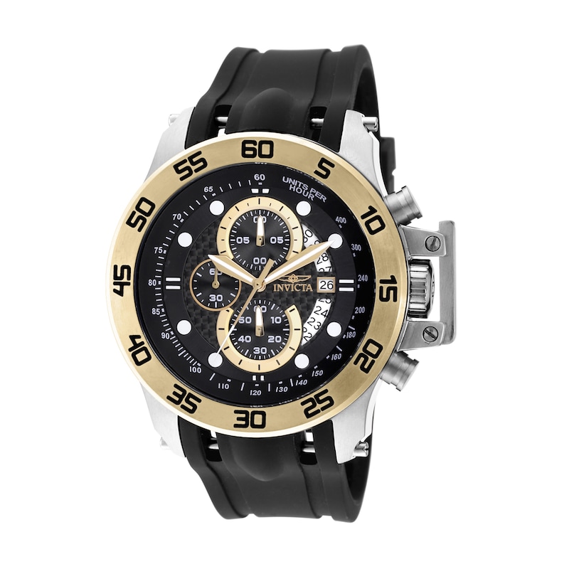 Men's Invicta I-Force Chronograph Gold-Tone Strap Watch with Black Dial (Model: 19253)