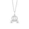 Thumbnail Image 1 of Enchanted Disney Cinderella 1/6 CT. T.W. Diamond Carriage Pendant in Sterling Silver - 24"